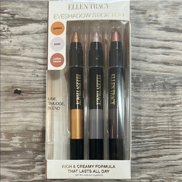 Ellen Tracy Eyeshadow Stick Trio - Golden, Polar, Coffee Beans NIB - Picture 1 of 4